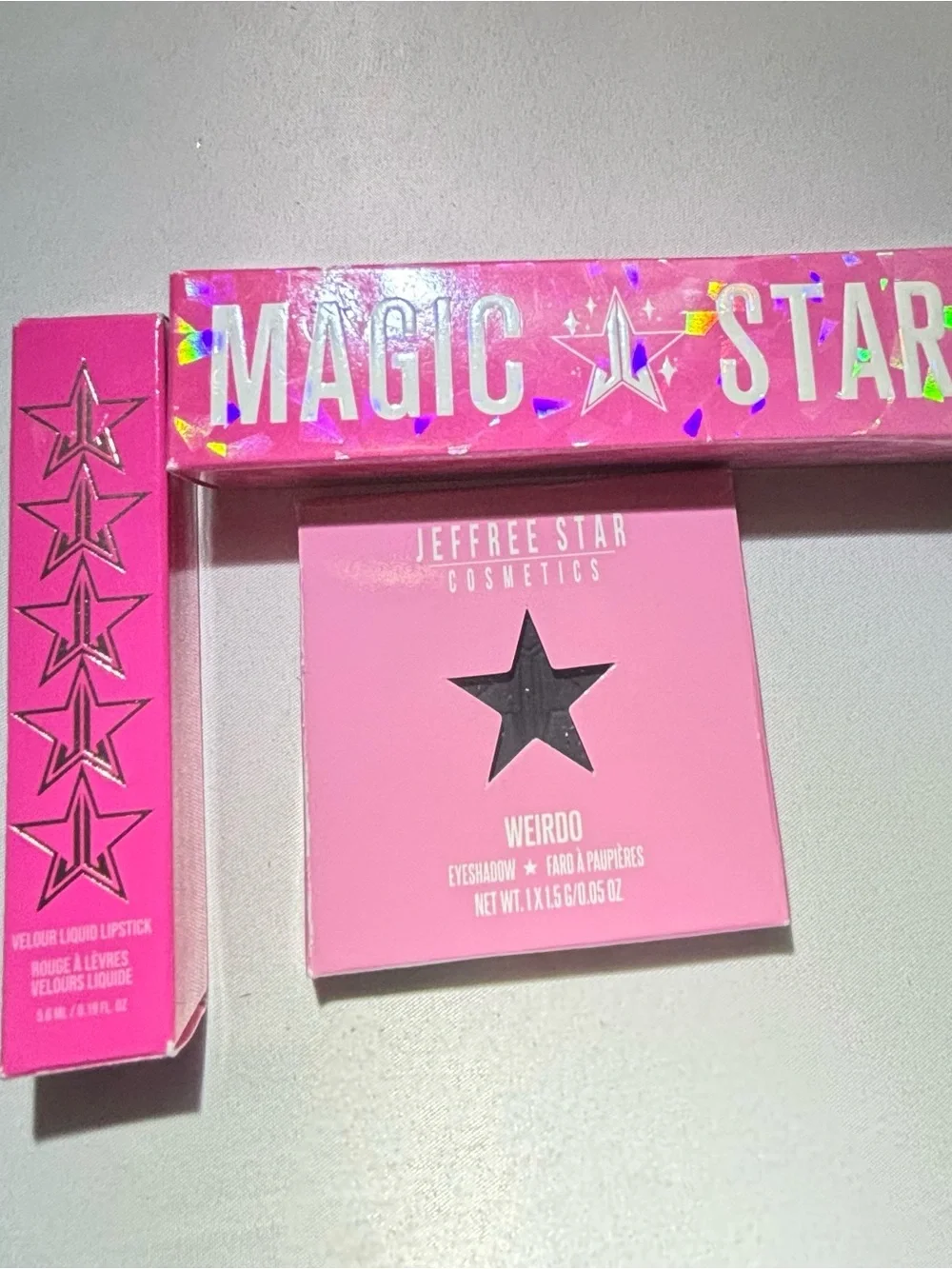 Jeffree Star Cosmetics Makeup Bundle NIB Redrum Lip, Weirdo Eye, C20.5 Concealer